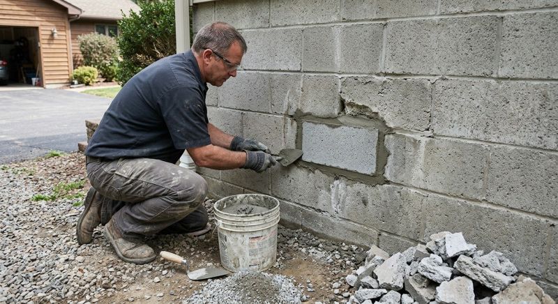 Cinder Block Wall Repair in Estes Park, CO