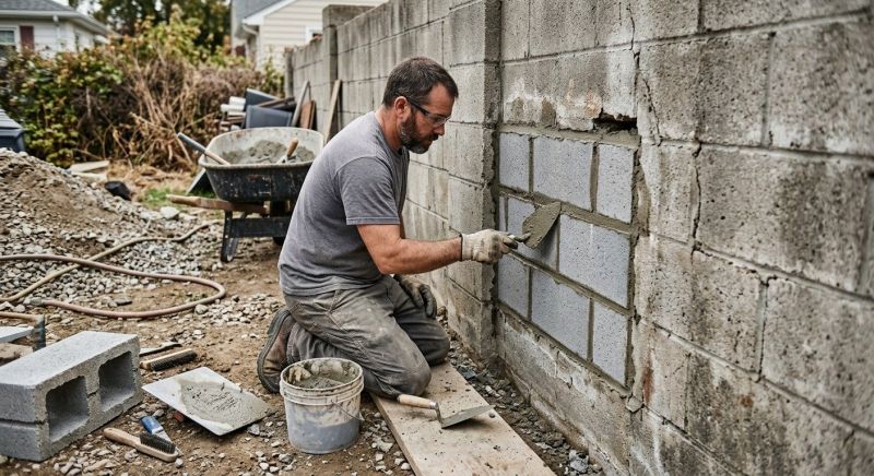 Cinder Block Wall Repair in Firestone, CO