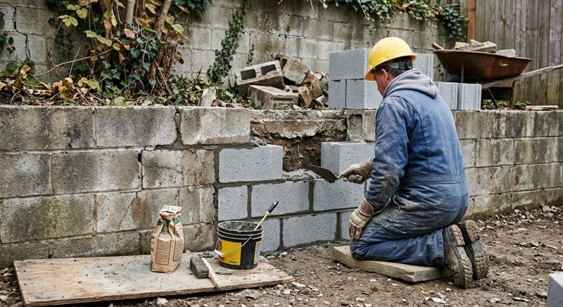 Cinder Block Wall Repair in Lyons, CO