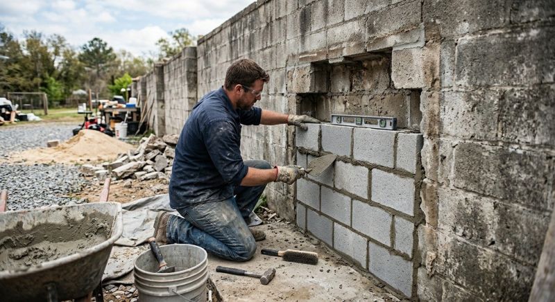 Cinder Block Wall Repair in Lyons, CO
