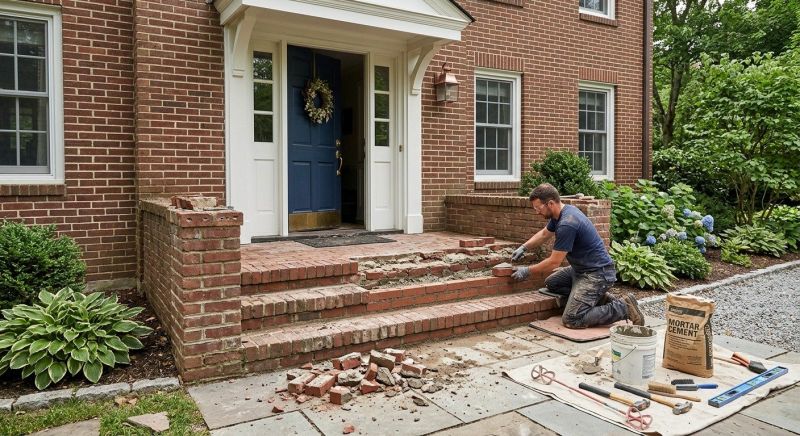 Entryway Brick Repair in Loveland, CO